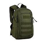 HUNTVP 10L Tactical Backpack Small Backpack Mini Daypack Military MOLLE Rucksack Gear Tactical Assault Pack Bag for Hunting Camping Trekking (10L-Army Green)