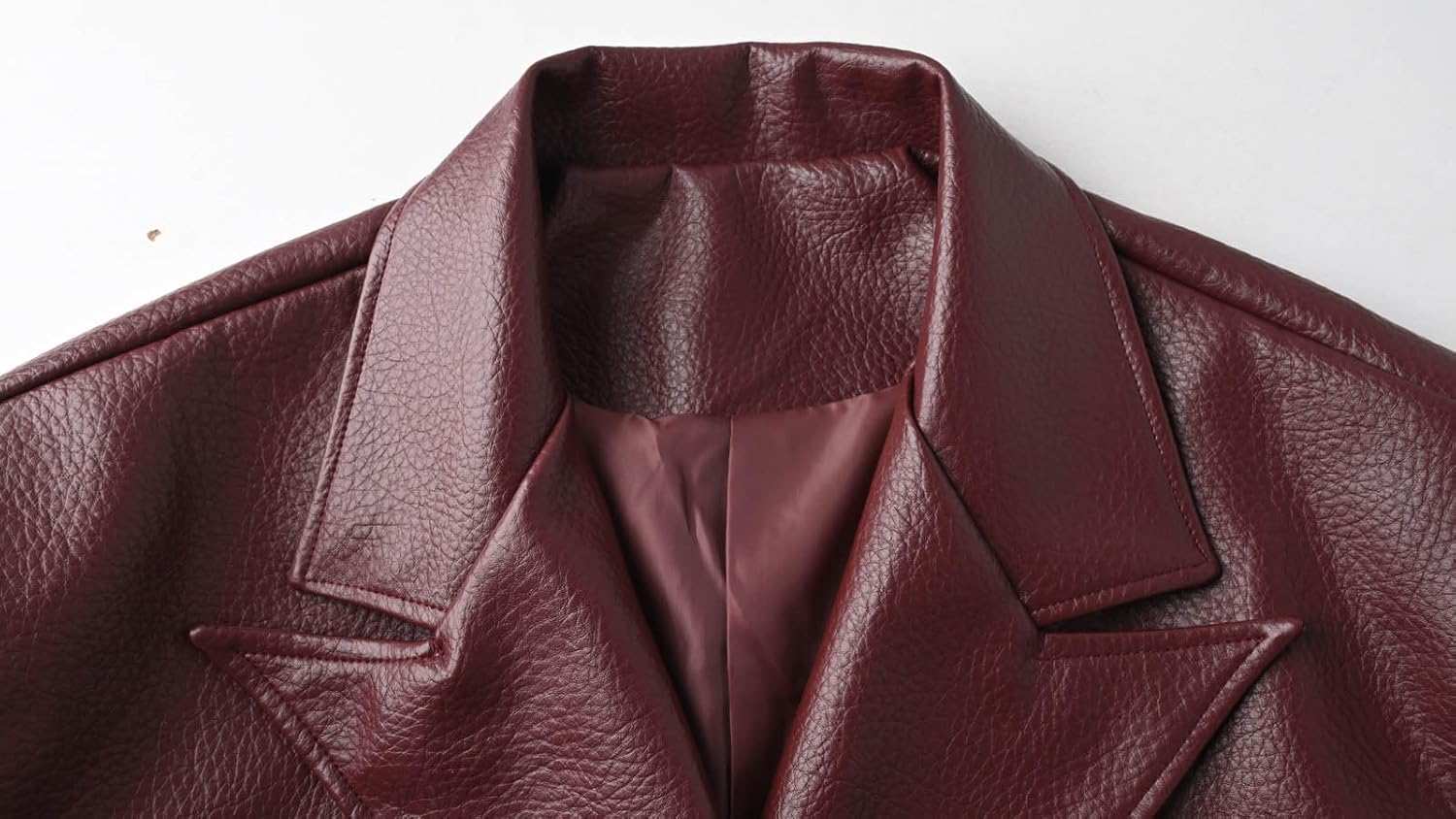 Womens Faux Leather Jacket Business Casual Lapel Coats Long Sleeve Open Front Trendy Work Clothes Outfit with Belt