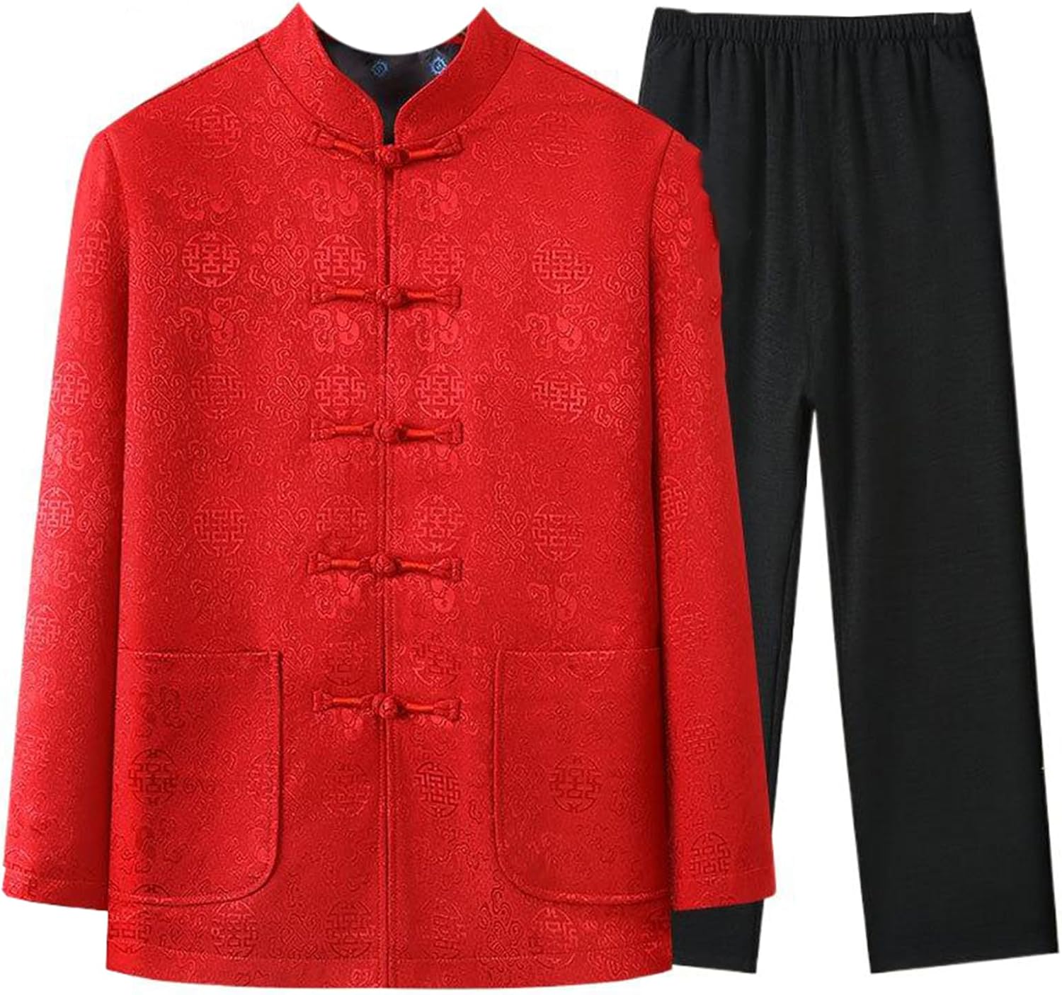 Men's Tang Suit Set, Spring and Autumn Middle-Aged and Elderly Casual 2-Piece Set