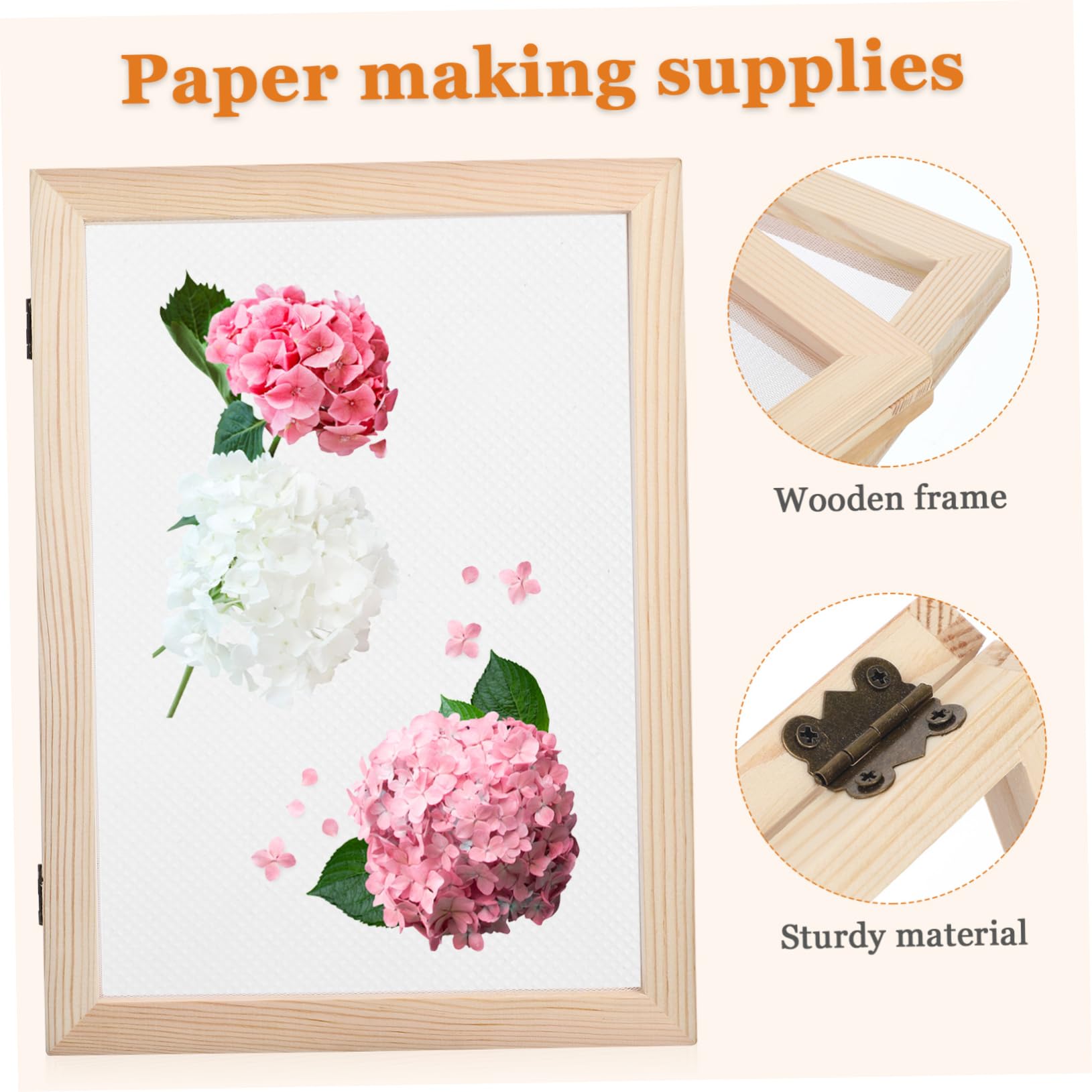 Kit para Hacer Papel con Marcos de Madera Resistentes Pantallas de Malla y Papel Absorbente para Manualidades Fácil de Usar para Incluye Mallas y Absorbentes