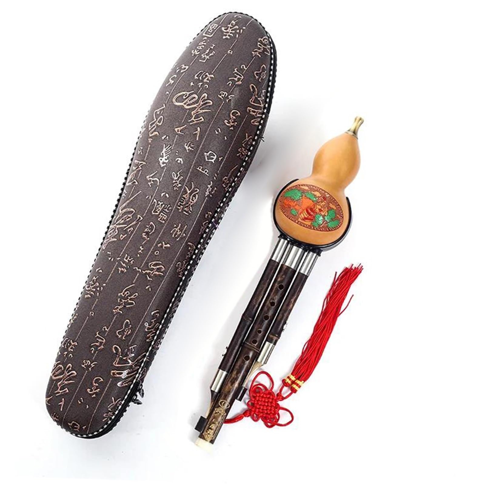 Instrument De Musique Hulusi C-key Hulusi Flûte Traditionnelle Chinoise Faite À La Main Gourde Cucurbit Flûte Instrument De Musique Ethnique À Vent En Bois