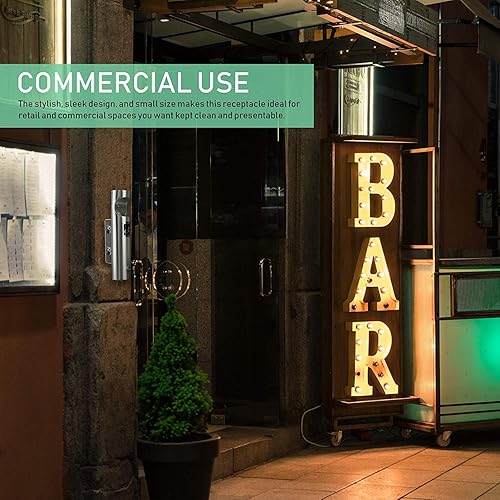 Miniatura 5 de Receptáculo de tope de cigarrillo al aire libre montado en la pared (plata)