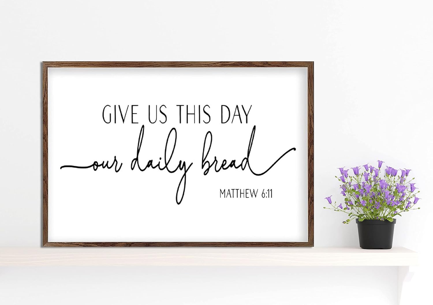 Tamengi Dining Room Wall Decor Give Us This Day Our Daily Bread Sign Sign for Kitchen Matthew 6:11 Dining Room Decor Kitchen Wood Sign