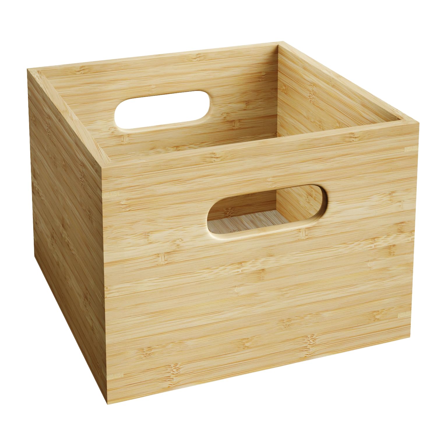 Storage box M made of 100% FSC-certified bamboo, stackable & durable – organiser box for orderliness in the kitchen, office, kids' room, home, plastic-free & eco-friendly wooden box KD Essentials