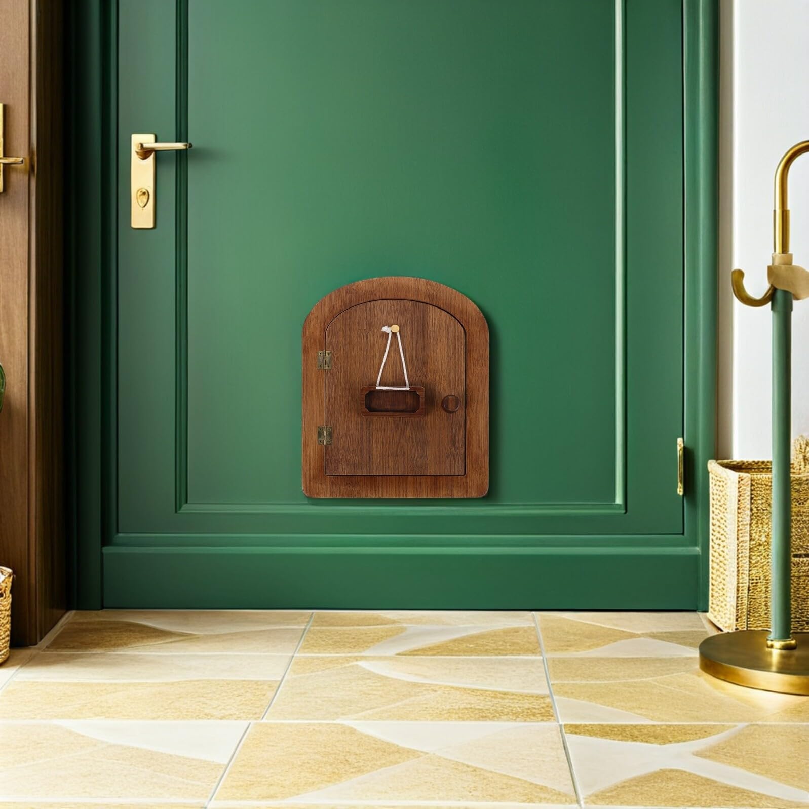 Puerta para Gatos de Madera Diseño Arqueado para Interior | Solución para Gatos y Animales Pequeños, Ventilación Cómoda, Uso en Hogares Varias Mascotas