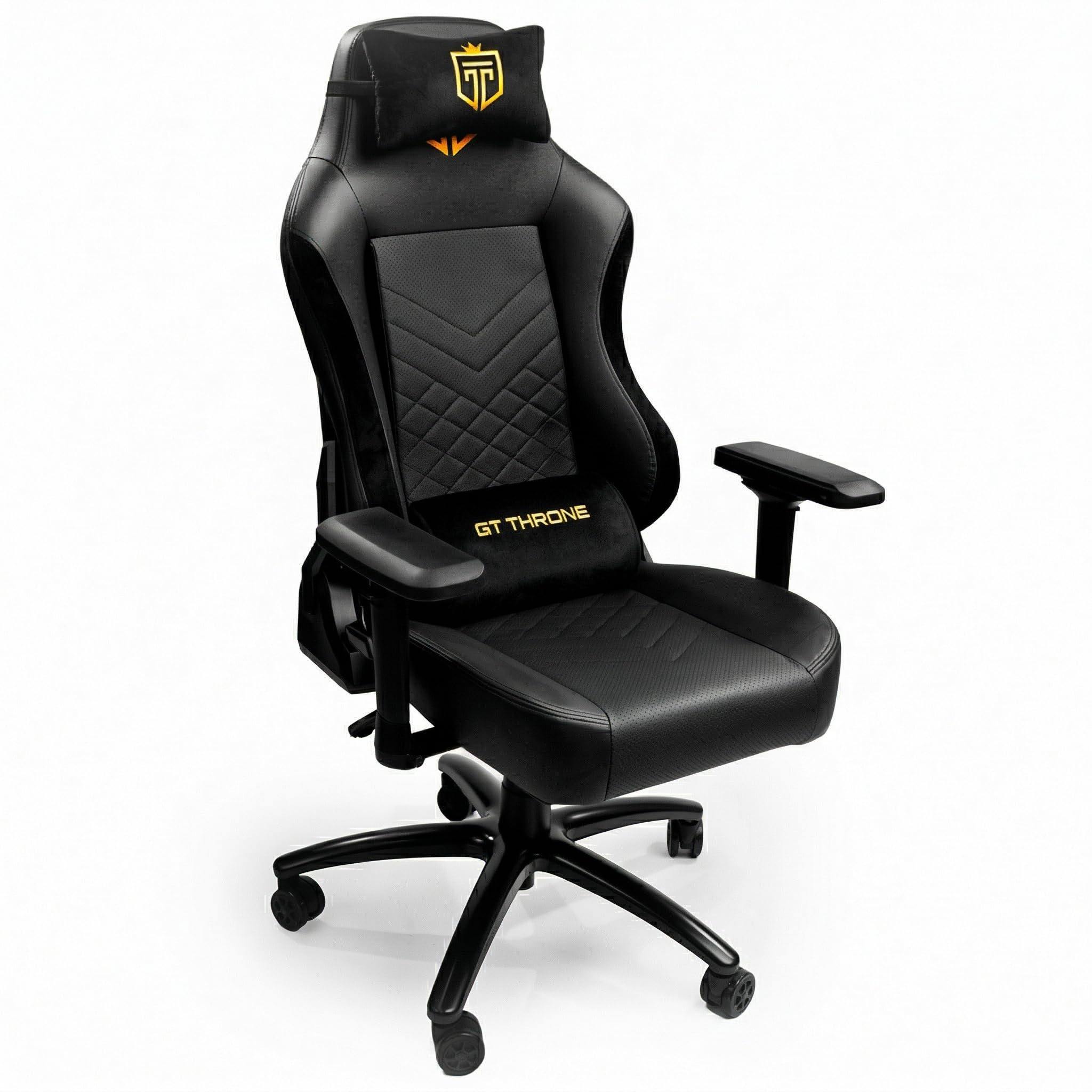 GT Throne Gaming Chair – Big and Tall Reclining Computer Chair with 3D Armrests, Adjustable Backrest, Ergonomic Support, Holds Up to 300 lbs – Premium