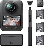DJI Osmo 360 Vlog Combo, 360 Caméra idéale pour les Vloggers avec Mic Mini Émetteur, durée de vie prolongée de la batterie avec 3 Batteries, Caméra Action avec 1-Inch 360° Imagerie, autochtone 8K 360° Vidéo, 170° FOV