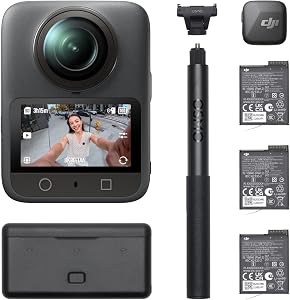 DJI Osmo 360 Vlog Combo, 360 Camera Ideal for Vloggers with Mic Mini Transmitter, Extended Battery Life with 3 Batteries, Action Camera with 1-Inch 360° Imaging, Native 8K 360° Video, 170° FOV