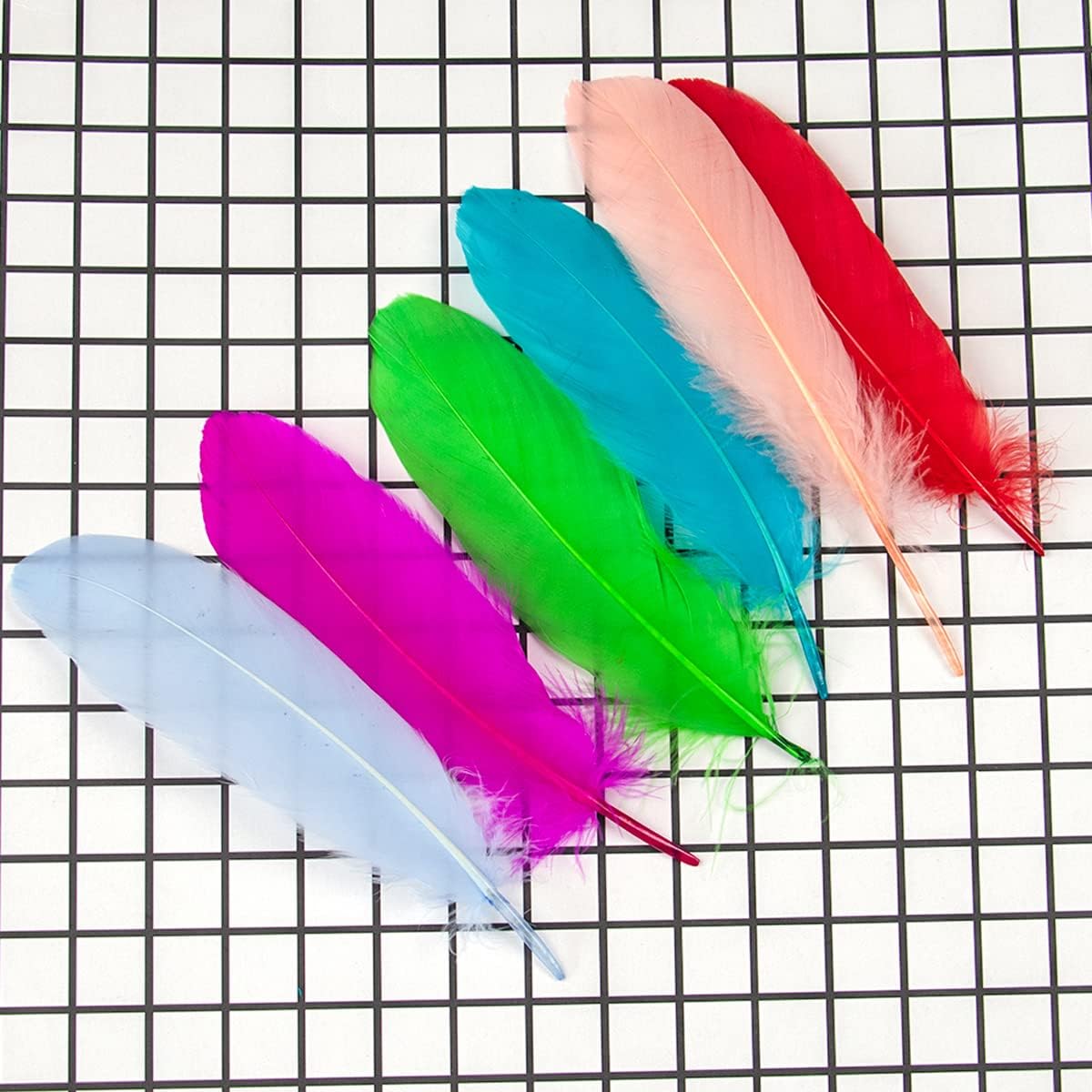 jweemax 100PCS Natural Goose Feater, Colorful Swan Feather for Wedding Party Decoration Handicraft Accessories