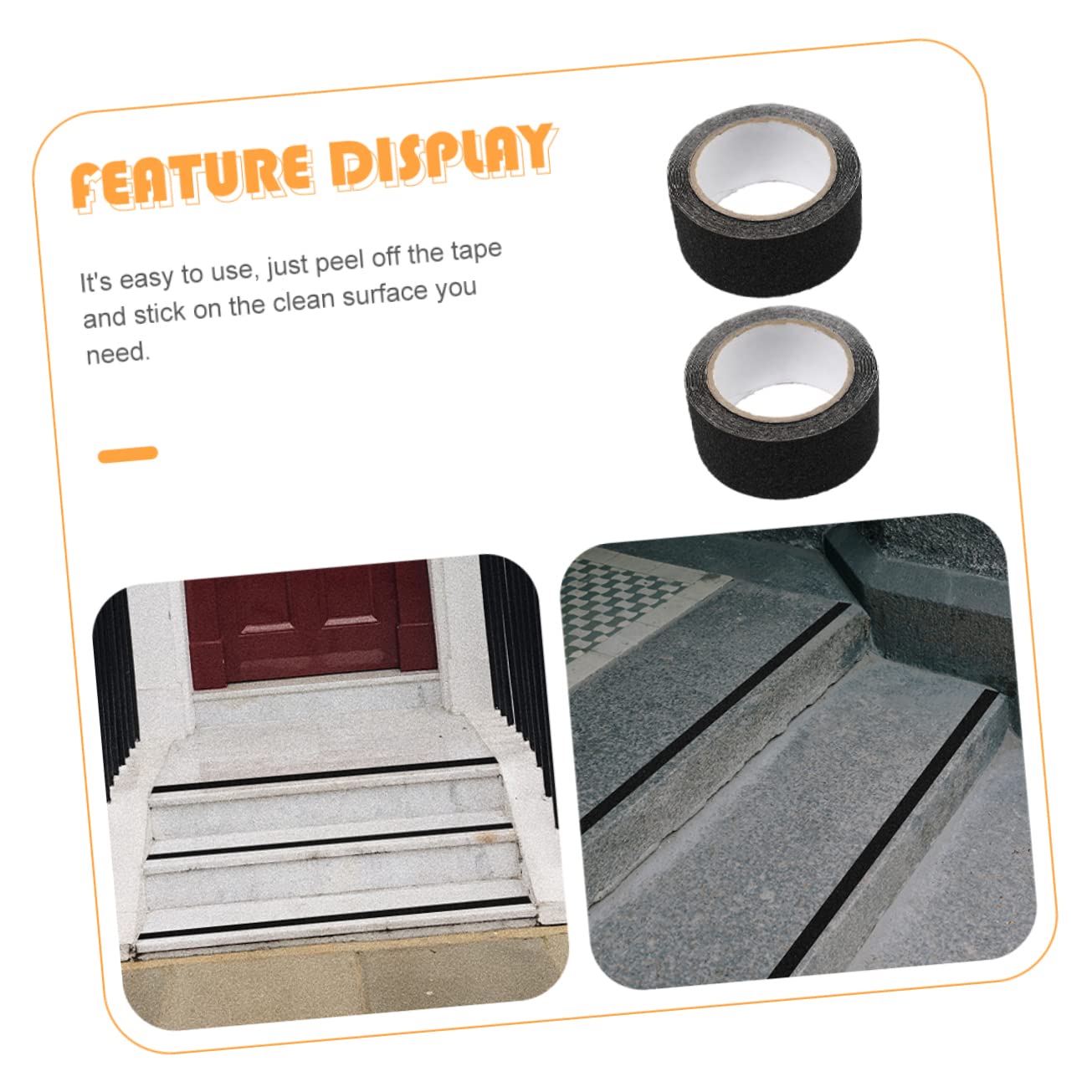 Cabilock Adhesive Tape for Stairs Slip Outdoor Stair Treads Traction Tape for Slippery Surfaces