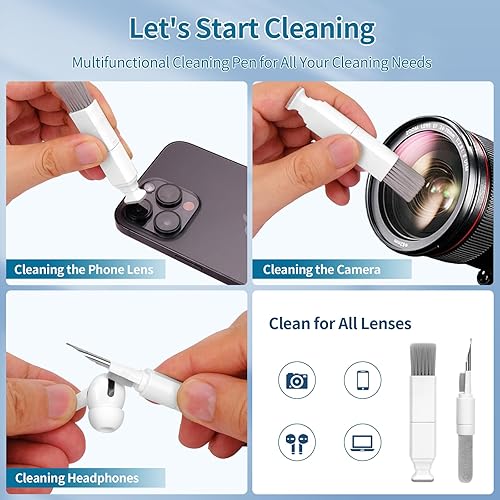 Miniatura 6 de Kit de limpieza de teclado para laptop, cepillo de limpieza tecnológico todo en uno, accesorios multifunción para PC con kit de limpieza Airpod,