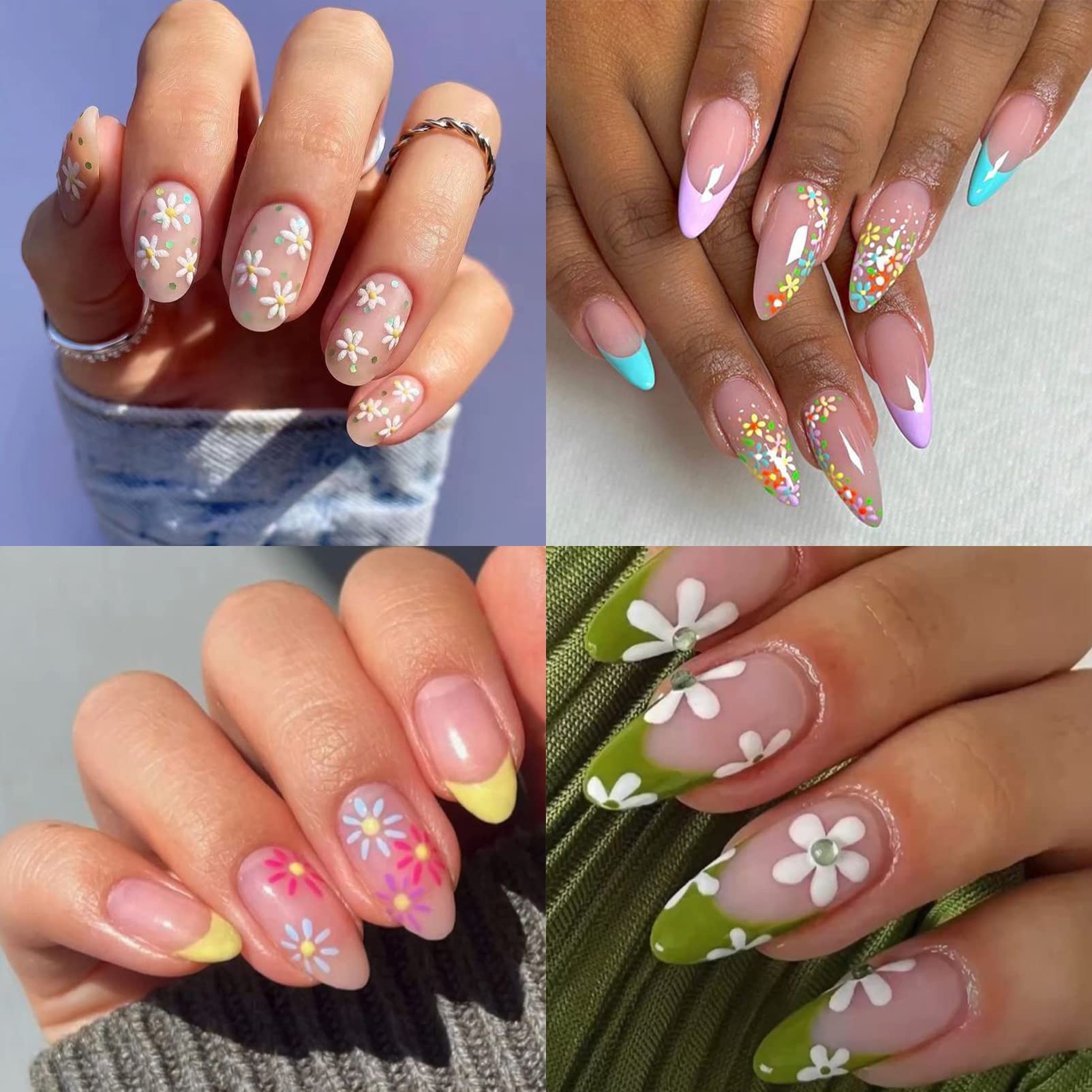 Amazon.com: 6 Sheets Daisy Nail Art Stickers, Charming Flower