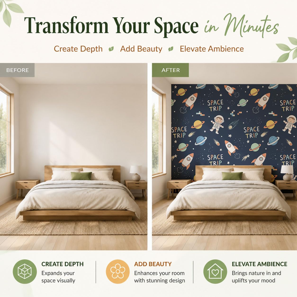 Papier Peint Panoramique 200X140Cm Astronaute Amusant Dans L'Espace | Bleu Marine Papier Peint Intissé Tapisserie Poster Décoration Murale Pour Salon Chambre - Fusées Planètes Galaxies