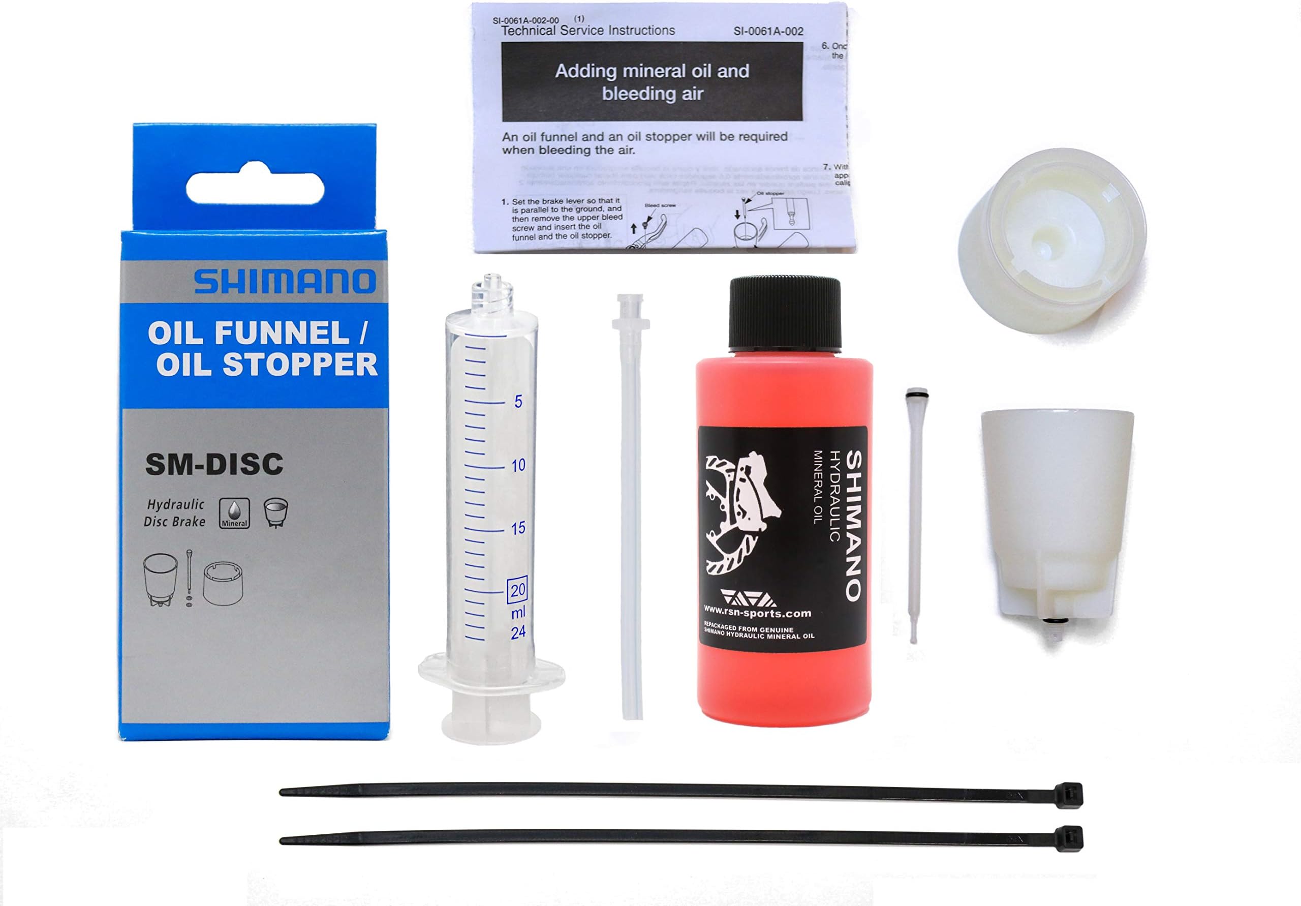Bleed Kit for SHIMANO Hydraulic Brakes 100ml Mineral Oil Bike Funnel Stopper