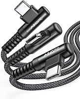 Vista 28 de AINOPE Cable USB a USB C [2 unidades, 6.6 pies] 3.1A tipo C cargador de carga rápida, cable USB C en ángulo recto para iPhone 17 Carplay, Galaxy