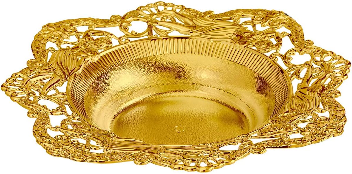 Small Rose Gold Plastic Serving Dish - 10pk. Reusable Food Serving Bowl for Candy, Appetizers - Elegant Vintage Design with Flat Rim for Kitchen, Party, Centerpiece Display - by Impressive Creations