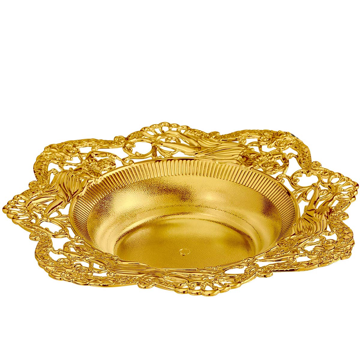 Small Rose Gold Plastic Serving Dish - 10pk. Reusable Food Serving Bowl for Candy, Appetizers - Elegant Vintage Design with Flat Rim for Kitchen, Party, Centerpiece Display - by Impressive Creations
