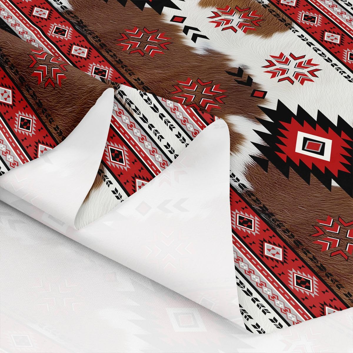 Tessuto per tappezzeria tribale azteco per sedie in pelle bovina marrone occidentale tessuto da esterno da The Yard 920 x 160 cm, tessuto impermeabile bohémien tribale tribale freccia retrò geometrico