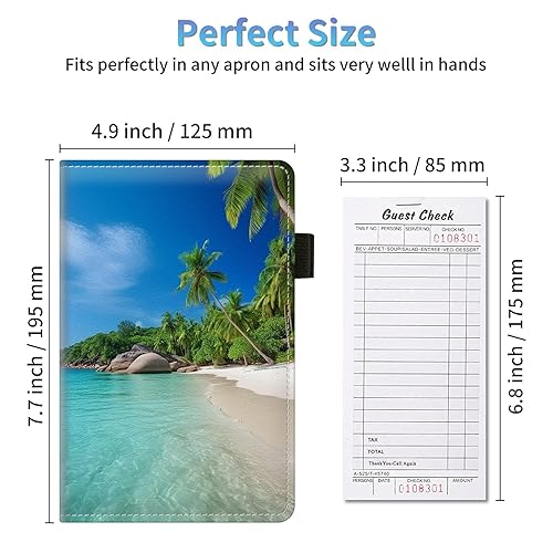 Vista 73 de Organizador de libro de servidor, libros de servidor de mariposa azul intermitente para camarera, organizador de libro de camarera de cuero Mariposa