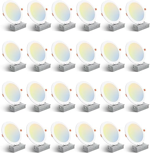 Miniatura 8 de Amico Paquete de 24 luces LED empotrables ultrafinas de 3 pulgadas 5CCT con caja de conexiones, 2700K3000K3500K4000K5000K seleccionable, 7W Eqv 60W,