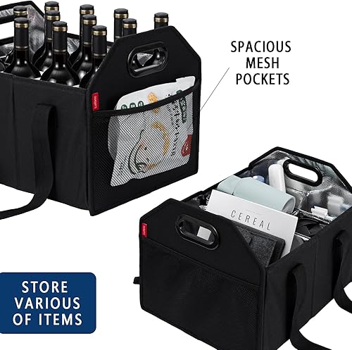 Miniatura 5 de Portabidón plegable para 12 botellas, caja de almacenamiento reutilizable portátil para botellas de vino para mudanza, organizador de botellas de