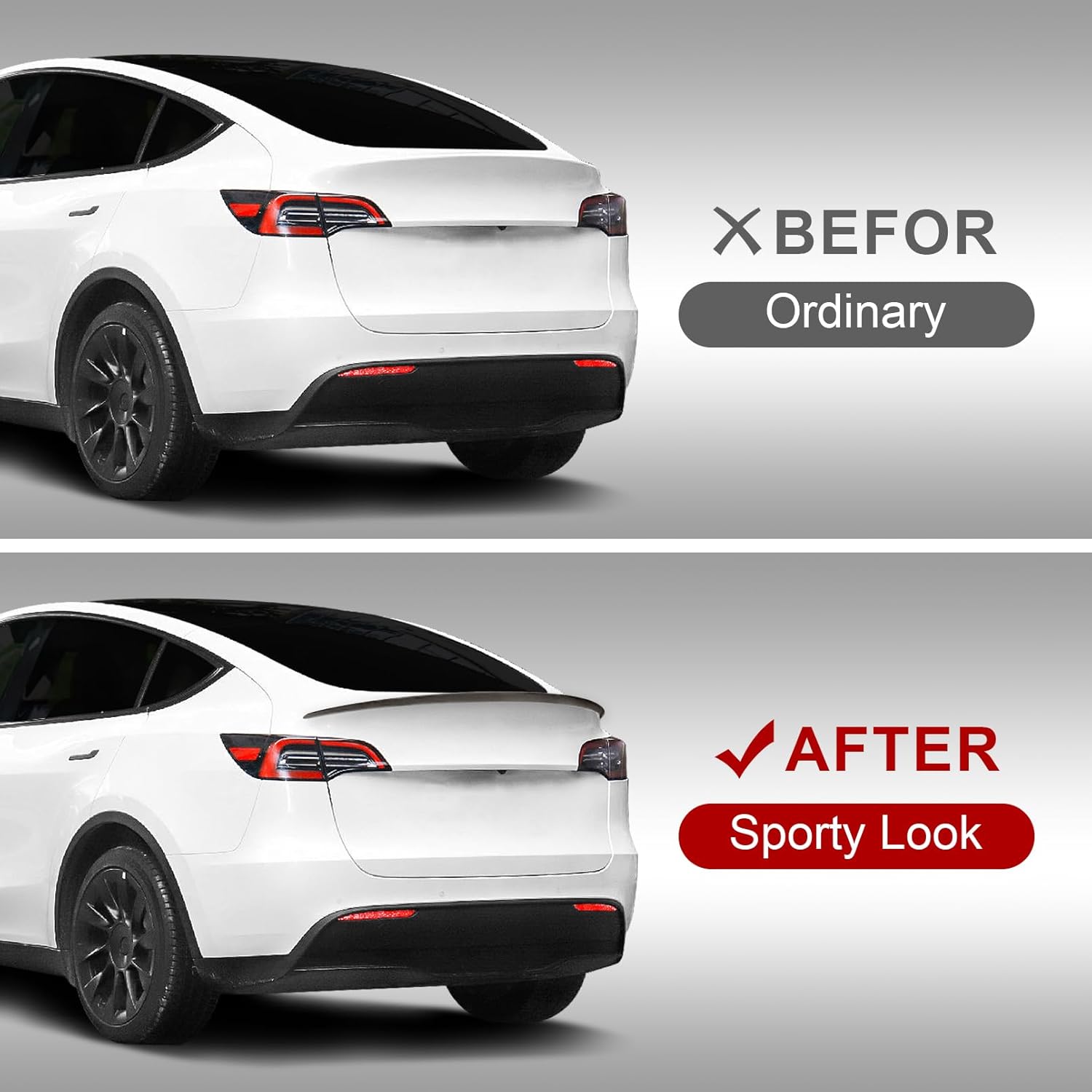 spoiler fit for tesla model y 2020-2024, upgrade abs material rear spoiler wing oem rear trunk lip, model y accessories, matte carbon fiber matte carbon fiber 2020-2024 for model y upgrade