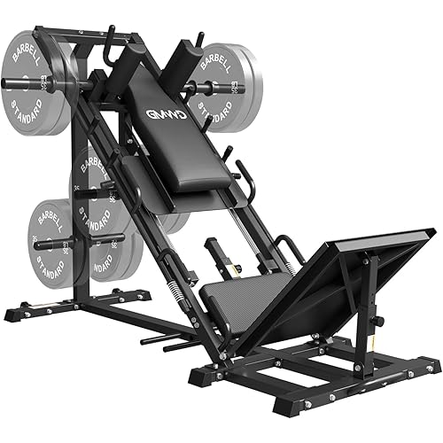 GMWD Leg Press Hack Squat Machine Combo, Leg Exercise Machine with Linear Bearing, 45-Degree Lower Body Special with Weight Storage for Quads, Hamstring, Glutes, Calves, Home Gym Leg Day Equipment