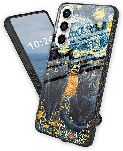 FXIANGWL for Samsung Galaxy S25 Case, High Definition Tempered Glass Back Cover 