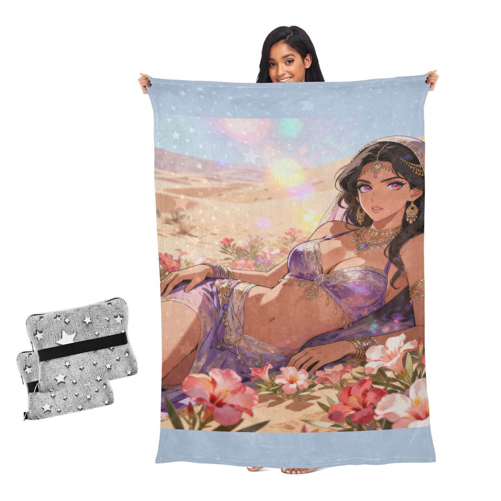 Manta para sala de estar de anime indio: ideal para tardes de relax en casa