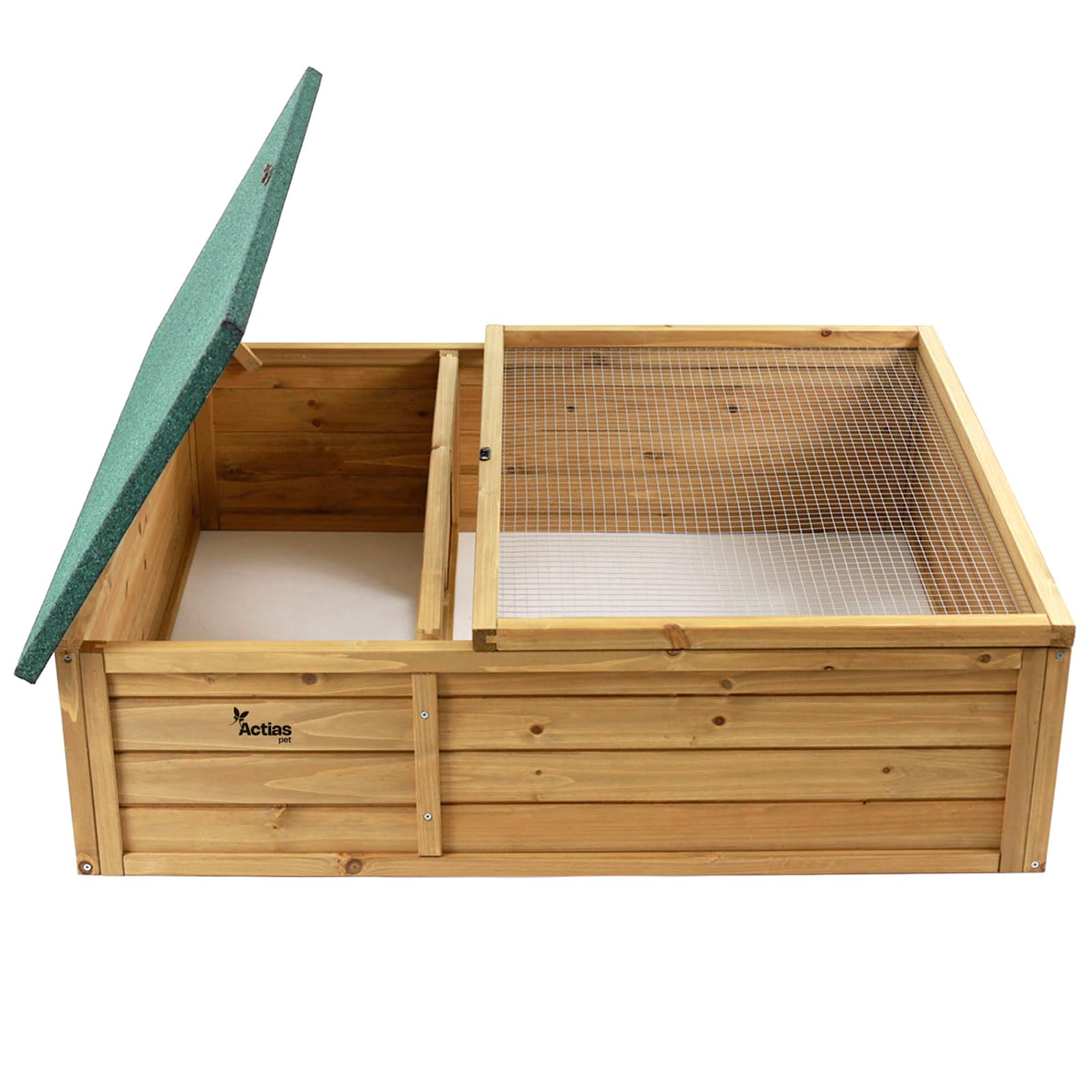 Actiaspet Tortoise Wooden Run & Shelter - Small Pet Animal Wooden Hide