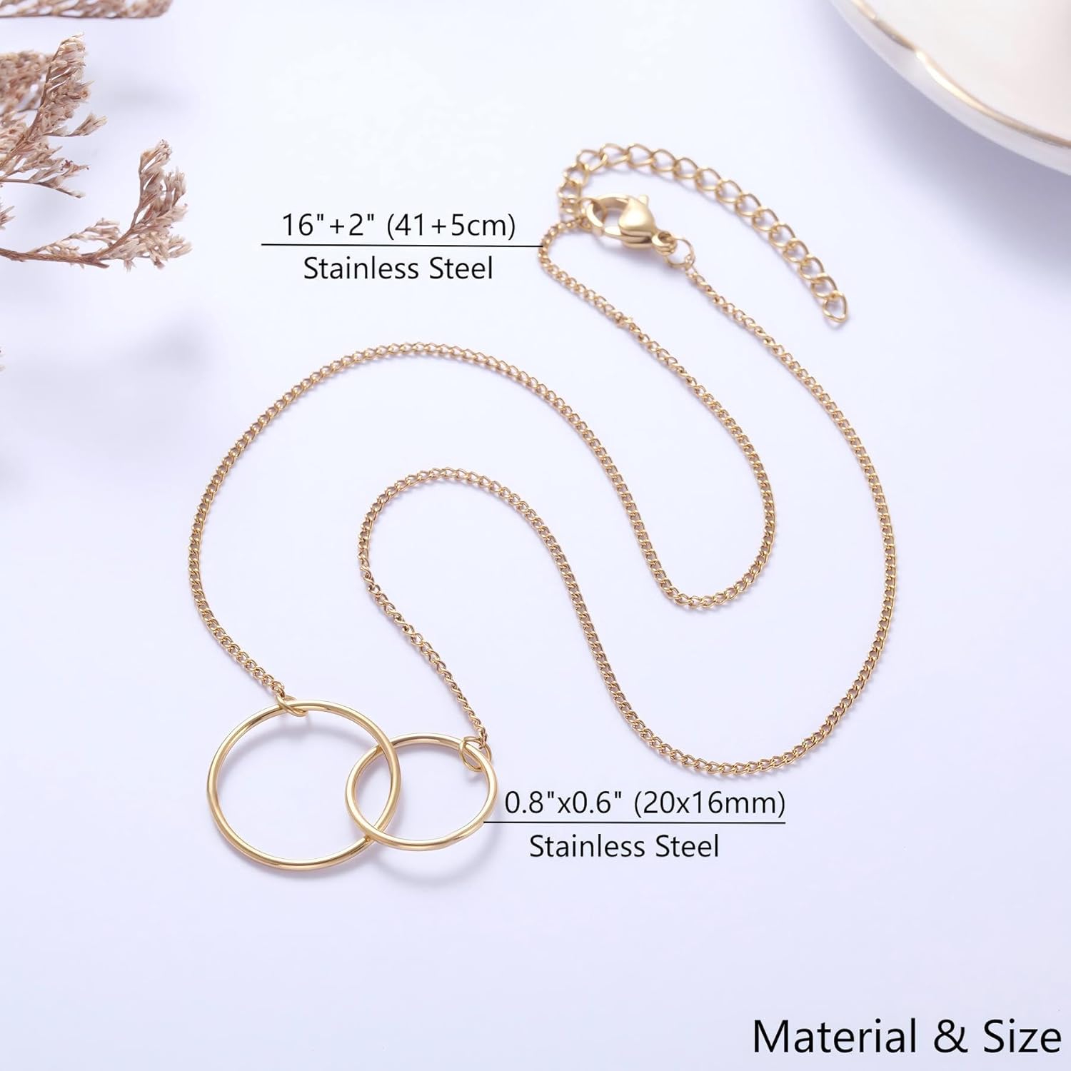 Ralukiia Mother of the Bride Necklace from Daughter – To My Beautiful Mom on My Wedding Day, Interlocking Circles Necklace with Message Card, Wedding Day Gift for Mom - Image 4