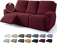 Vista 36 de JIVINER Fundas de sofá reclinable de 8 piezas, fundas elásticas de jacquard para sofá reclinable, fundas para sala de estar, protector suave de 3