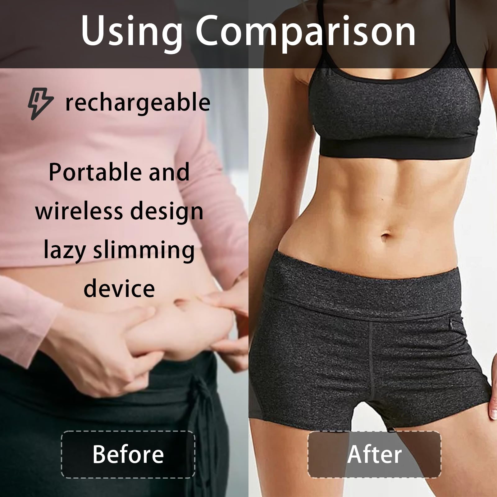 Bauchmassagegerät, Elektrischer Kabelloser Wiederaufladbar Bauch Trainingsgerät für Fettverbrennung und Verdauung 2 Massagemodi Anti-Cellulite Massagegerät Trainingsgerät für Taille Bauch