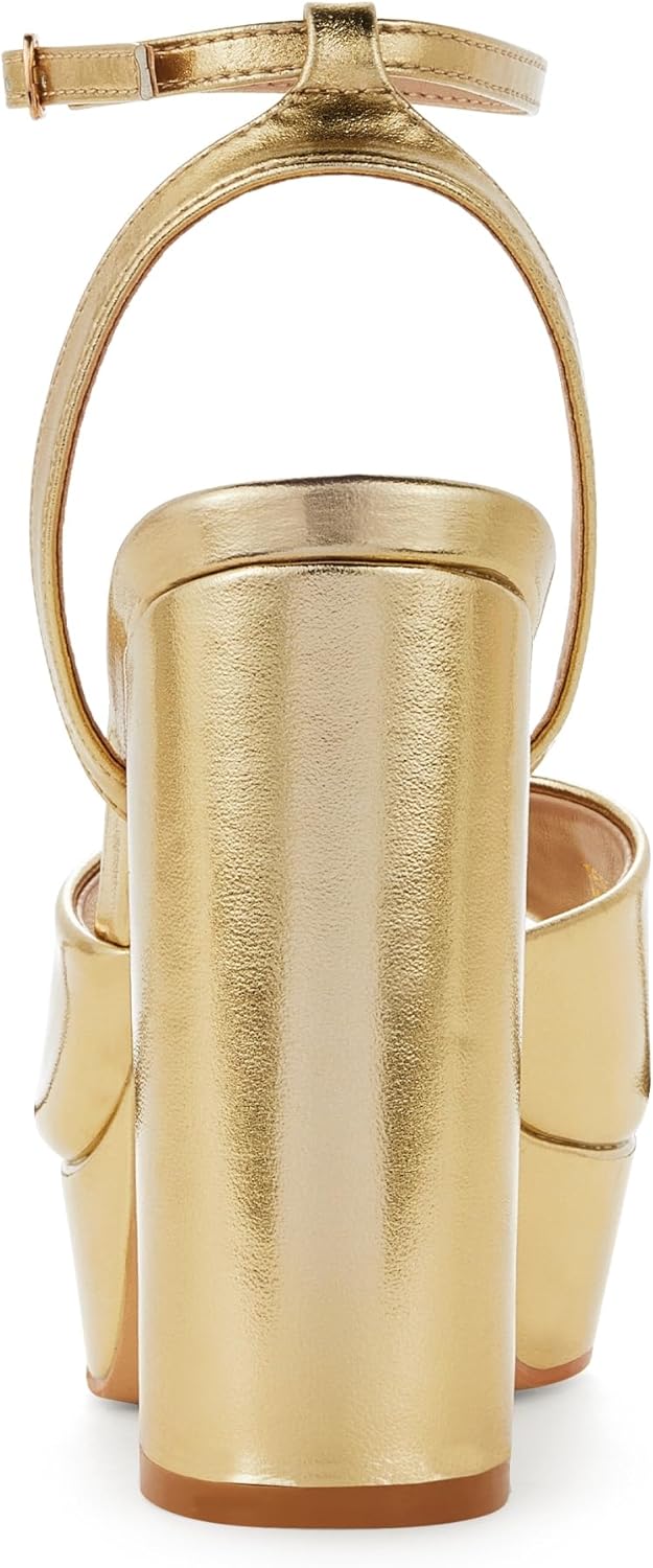 Elisabet Tang Chunky Heeled Platform Sandals for Women,4.7 Inch Block Heels with Open Toe Ankle Strap, Dress Shoes for Wedding Party Homecoming Travel - Image 5