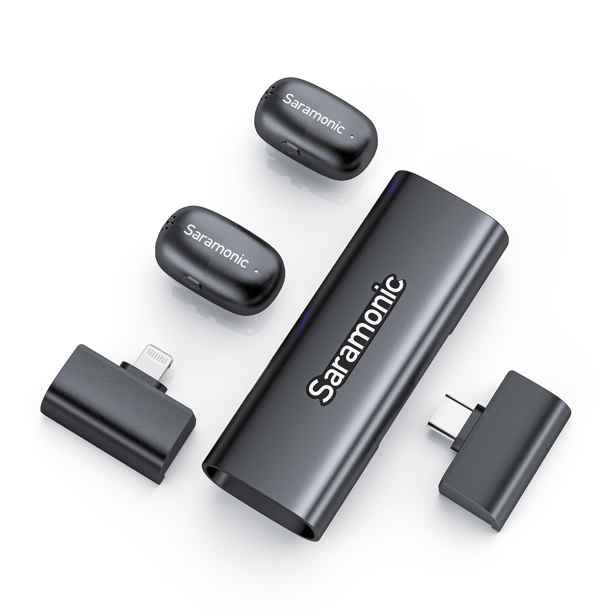 Saramonic Air SE Micrófono Lavalier inalámbrico 48 KHz/24 bits USB-C & Lightning Mini Micrófono para iPhone, Android, PC, Micrófono de solapa para Vlogging, Streaming, YouTube, Entrevistas