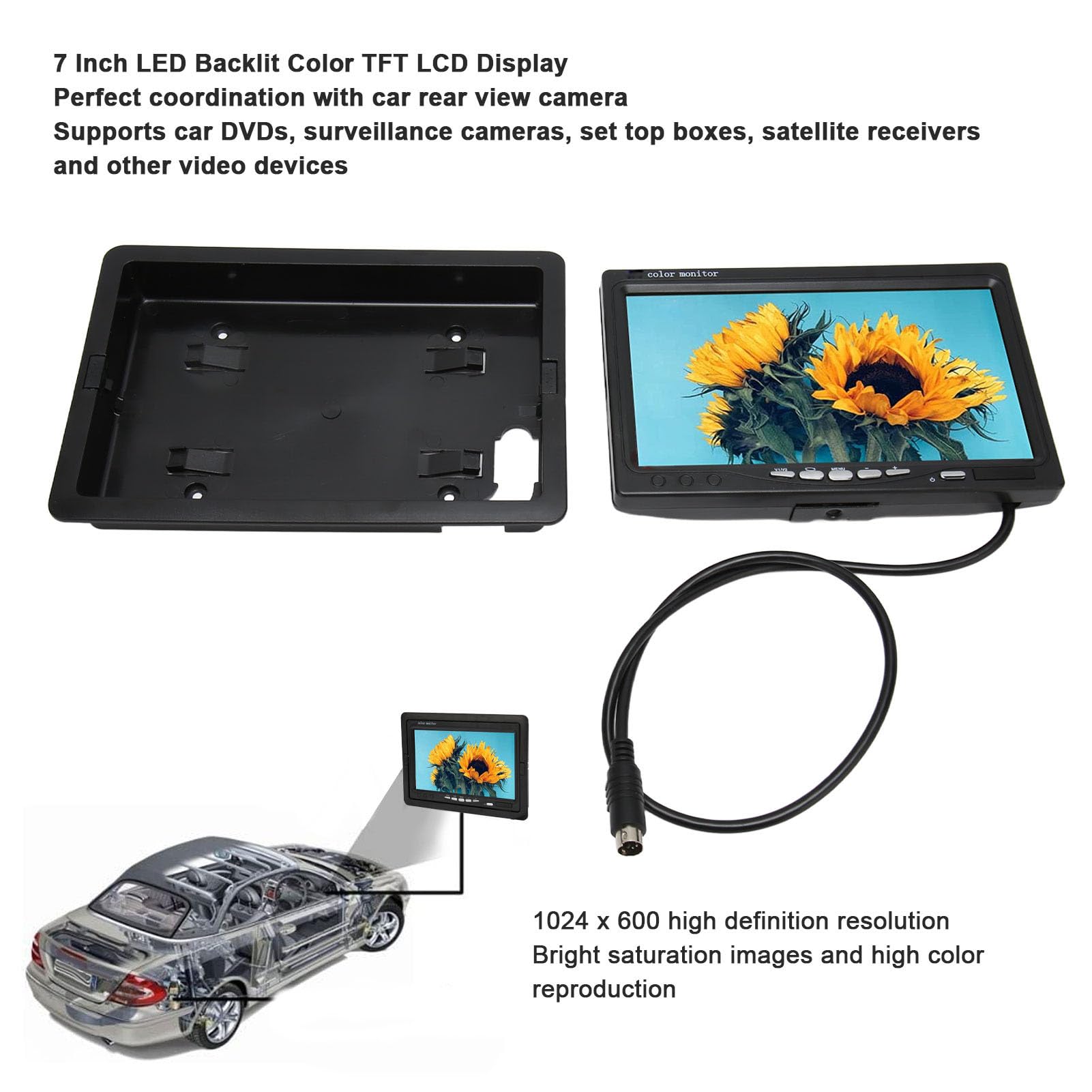 車両用LCDモニター バックモニター Amazon.co.jp: バックアップカメラモニター、2 AV入力車用TFTカラーLCD