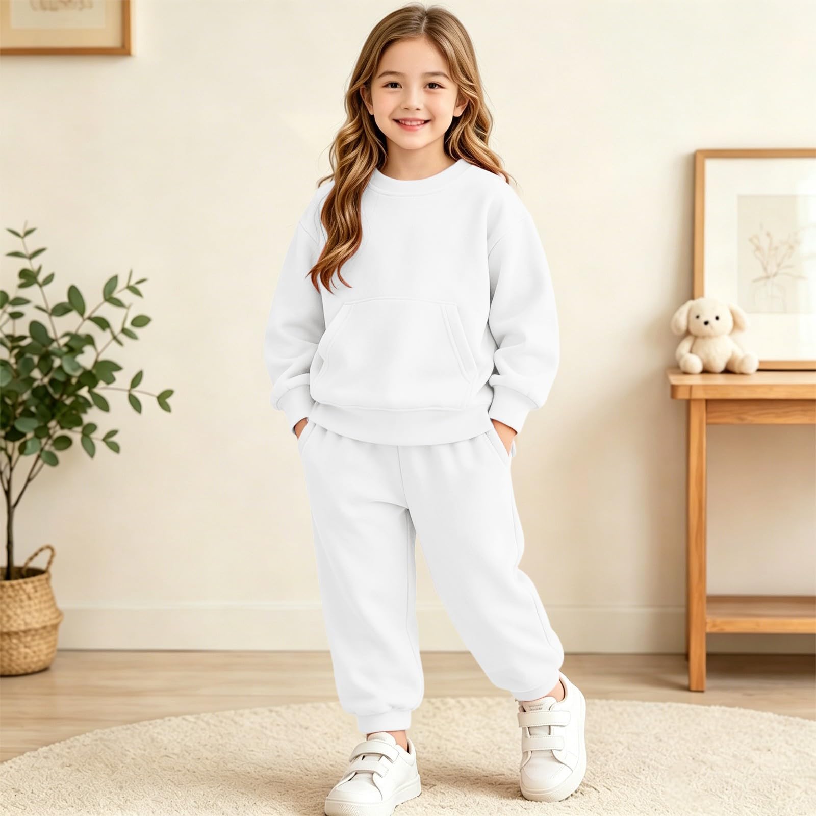 Conjunto de chándal para niñas con pantalones de pierna ancha