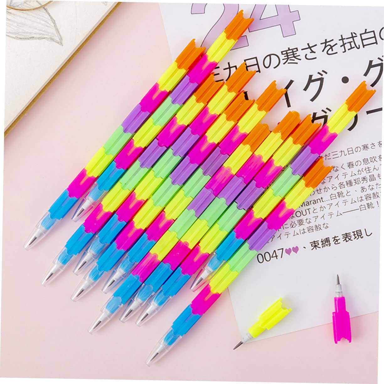 5 Sätze Multifunktionale Pack Buntstifte Für Ergonomische Tragbare Farbenfrohe Schreibgeräte Für Kreative Aktivitäten Und Lernspaß Ohne Anspitzen 20 Stück * 5