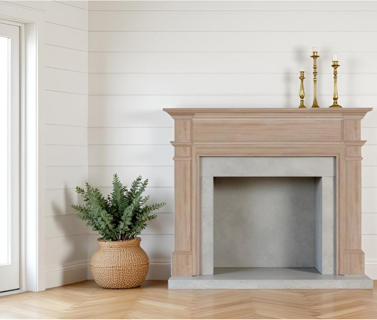 120-48 Windsor Unfinished Fireplace Mantel Surround – 48" Custom-Ready Wood Mantel Frame for Painting or Staining, Classic Architectural Hearth Design (48)