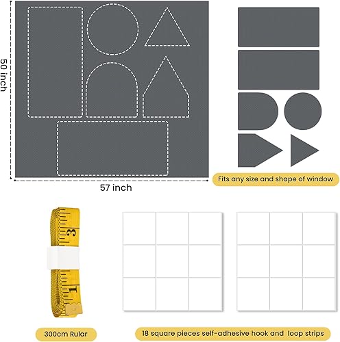 Miniatura 3 de RRM Cortinas opacas para dormitorio, cortinas opacas de 50 x 57 pulgadas con cintas de velcro para cubierta de ventana 100% opaca, cortinas opacas