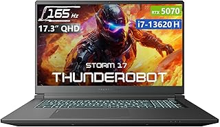 Thunderobot Storm 17 5070 - Computadora portátil para juegos, pantalla QHD 165Hz 2K de 17.3 pulgadas, Core i7-13620H, GeForce RTX 5070, 32 GB DDR5 RAM, SSD de 1 TB, teclado retroiluminado RGB, HDMI