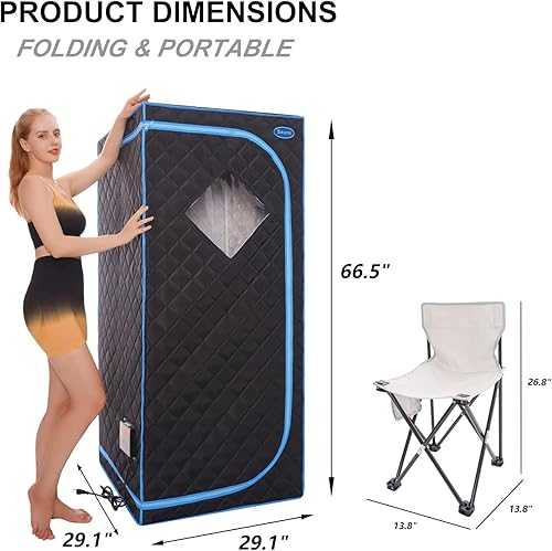 Miniatura 4 de Sauna infrarroja portátil para spa en casa  Sauna de tamaño completo para 1 persona  Tienda de sauna de infrarrojos lejanos de tamaño completo  con