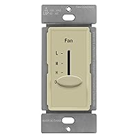 Vista 9 de ENERLITES Control de ventilador de techo de pared de 3 velocidades, interruptor deslizante, 120 VAC, 2.5 A, un solo polo, no requiere cable neutro