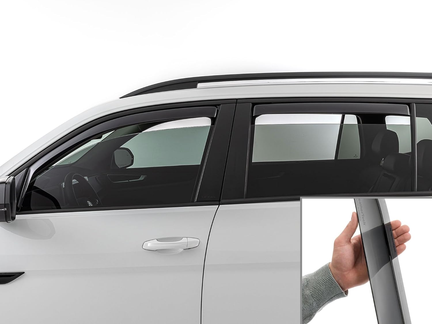 WeatherTech Custom Fit Side Window Deflectors for VW Atlas (82923IM), Dark Tint