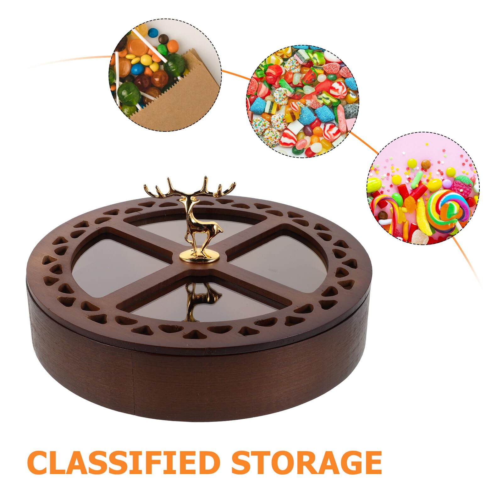 Toyvian Plateau à Fruits Avec Couvercle Boîte De Rangement à Compartiments Pour Fruits Secs Et Noix Plat De Service Divisé