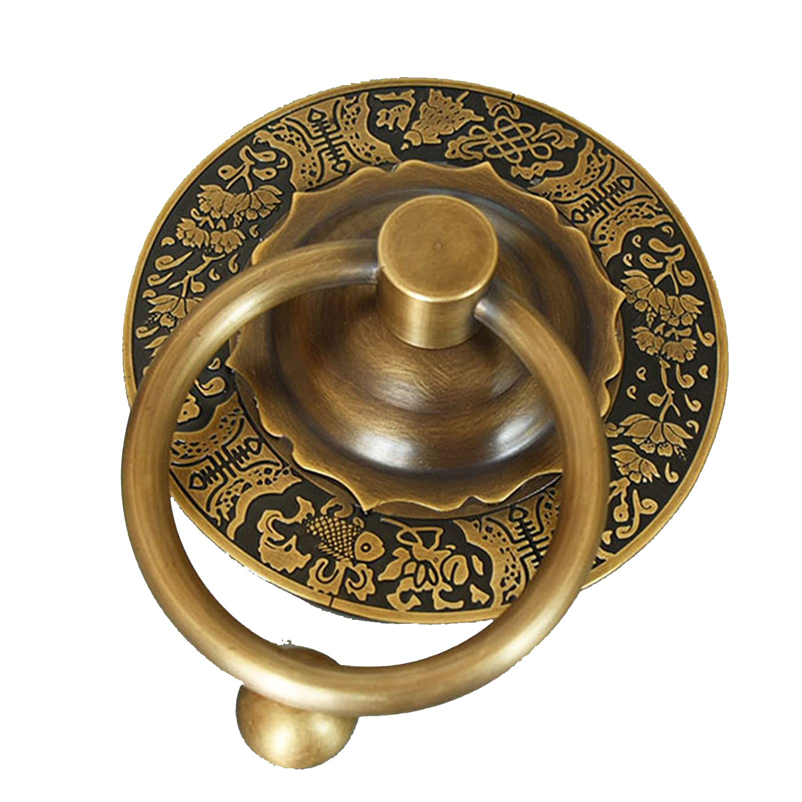 Aldaba de Puerta en Forma de Flor de Bronce,Manija de Puerta Antigua para Puerta de Gabinete de Madera,Accesorios de Decoración de Puerta Principal para Puerta de Patio de Villa/18Cm Diameter