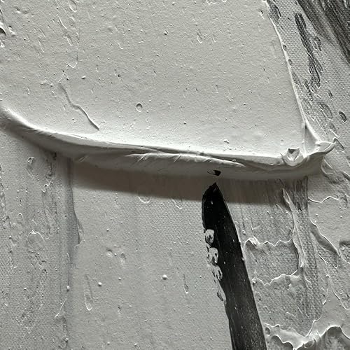 Miniatura 10 de zoinart Lienzo pintado a mano en blanco y negro, pinturas al óleo modernas abstractas grandes, 60 x 30 pulgadas, textura arte de pared, minimalismo,