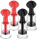 Jesakmie 2 Pair Big Size Red Nipple Correctors for Breastfeeding Women Monther, Nipple Puller Vacuum Suction Cupping Device Nipple Suckers for Flat and Inverted Nipples (BigBlack BigRed)