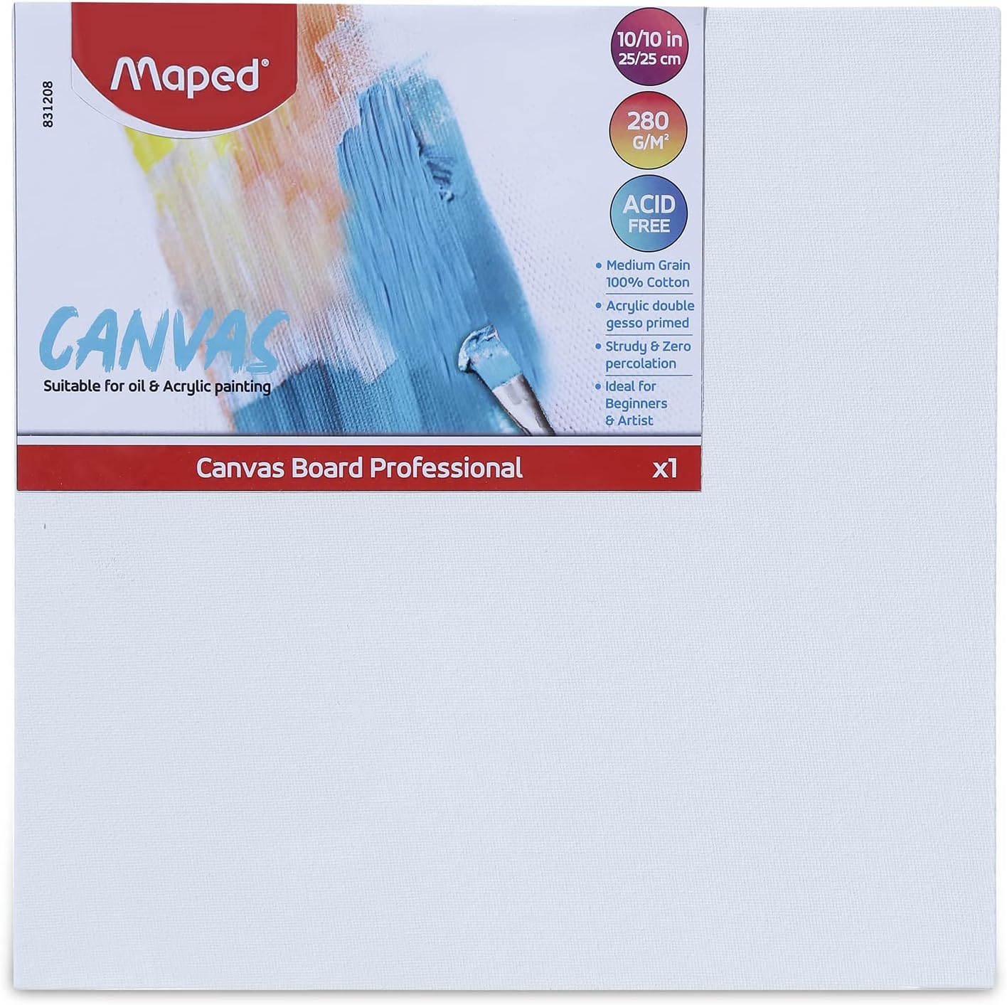 Pidilite Fevicryl Fine Art Canvas Board for Painting, 100 Cotton Fine