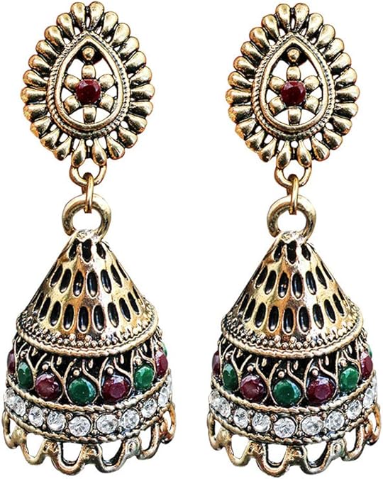 Orecchini Jhumka In Argento Ossidato: Gioielli Indiani Bollywood - Foto 12